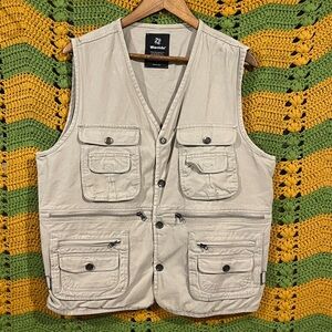 Wantdo Multi-Pocket Utility Vest Beige Khaki Outdoor